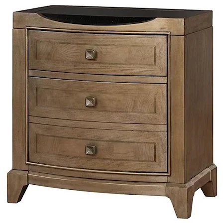 Transitional 2-Drawer Nightstand with USB